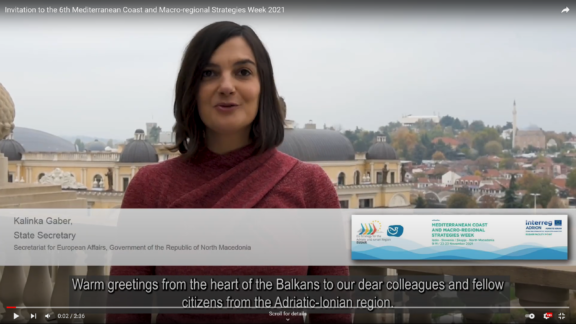 OFFICIAL OPENING of the 6th Mediterranean Coast and Macro-regional Strategies Week 2021