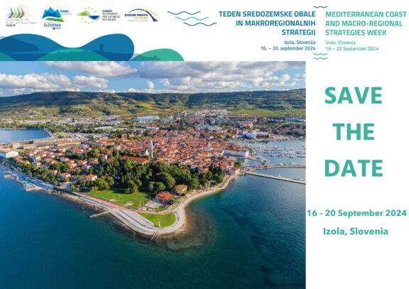 REGISTRATIONS OPEN! Mediterranean Coast and Macro-Regional Strategies Week, Izola, Slovenia, 16 – 20 September 2024